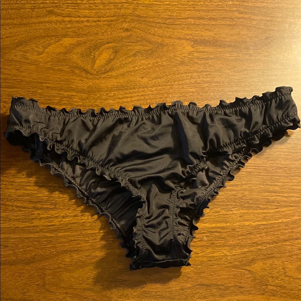 Black Ruffled Bikini Bottoms